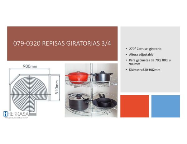079-0320 Repisas Giratorias 3/4